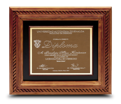 DIploma Color Cafe Modelo EMPERADOR Placa Gold 01 FOTOLIVE GRADUACIONES