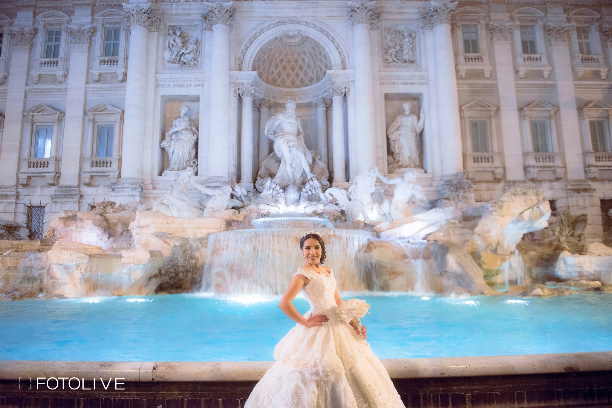 Quinceanera Roma Italia Fontana Di Trevi Noche Barroco Fine Art Fotolive 03